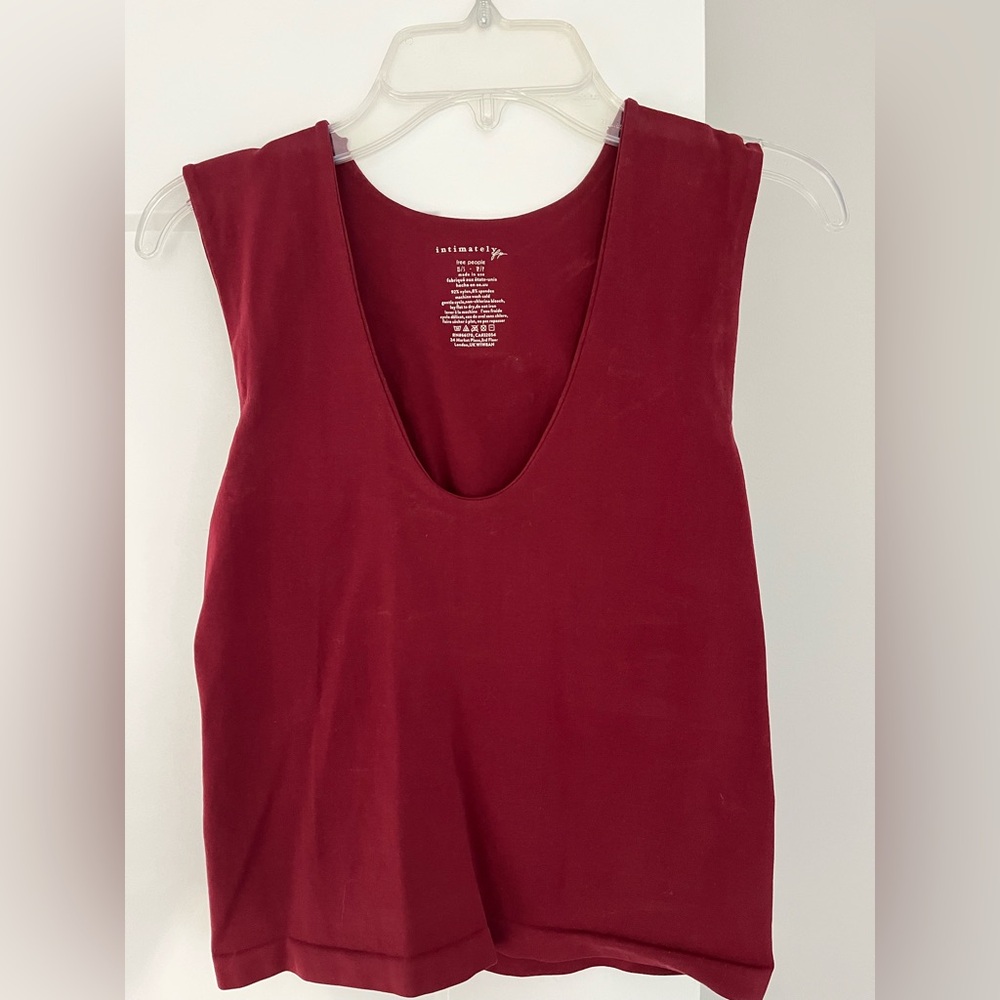 Free People Deep Red Tank Top